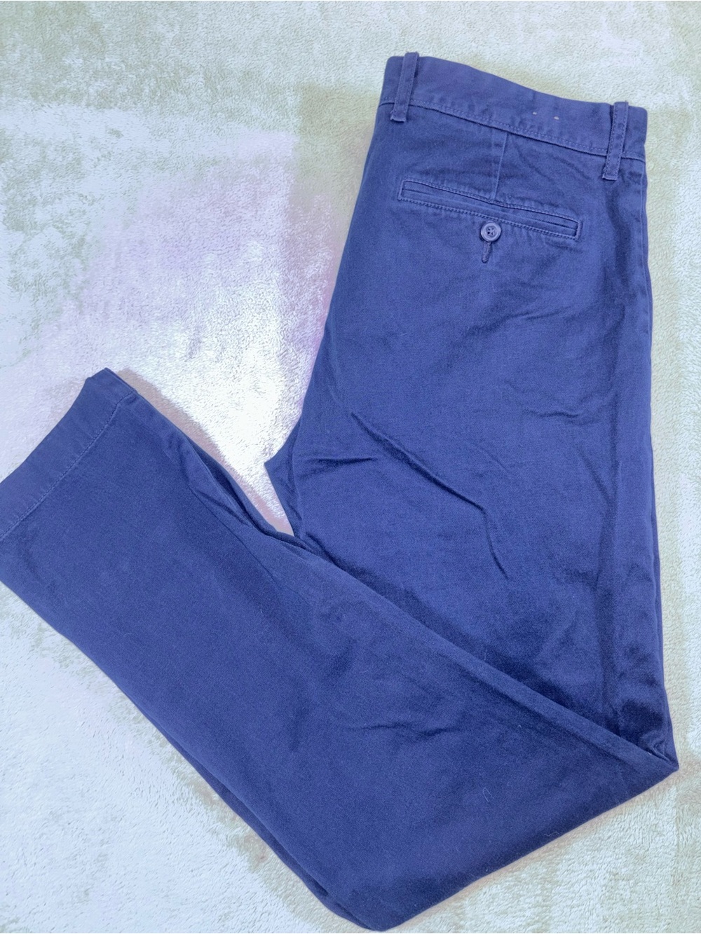 J.Crew Men’s Blue Stretch Chino Pants Tag 33/32 (Measures 34x30)